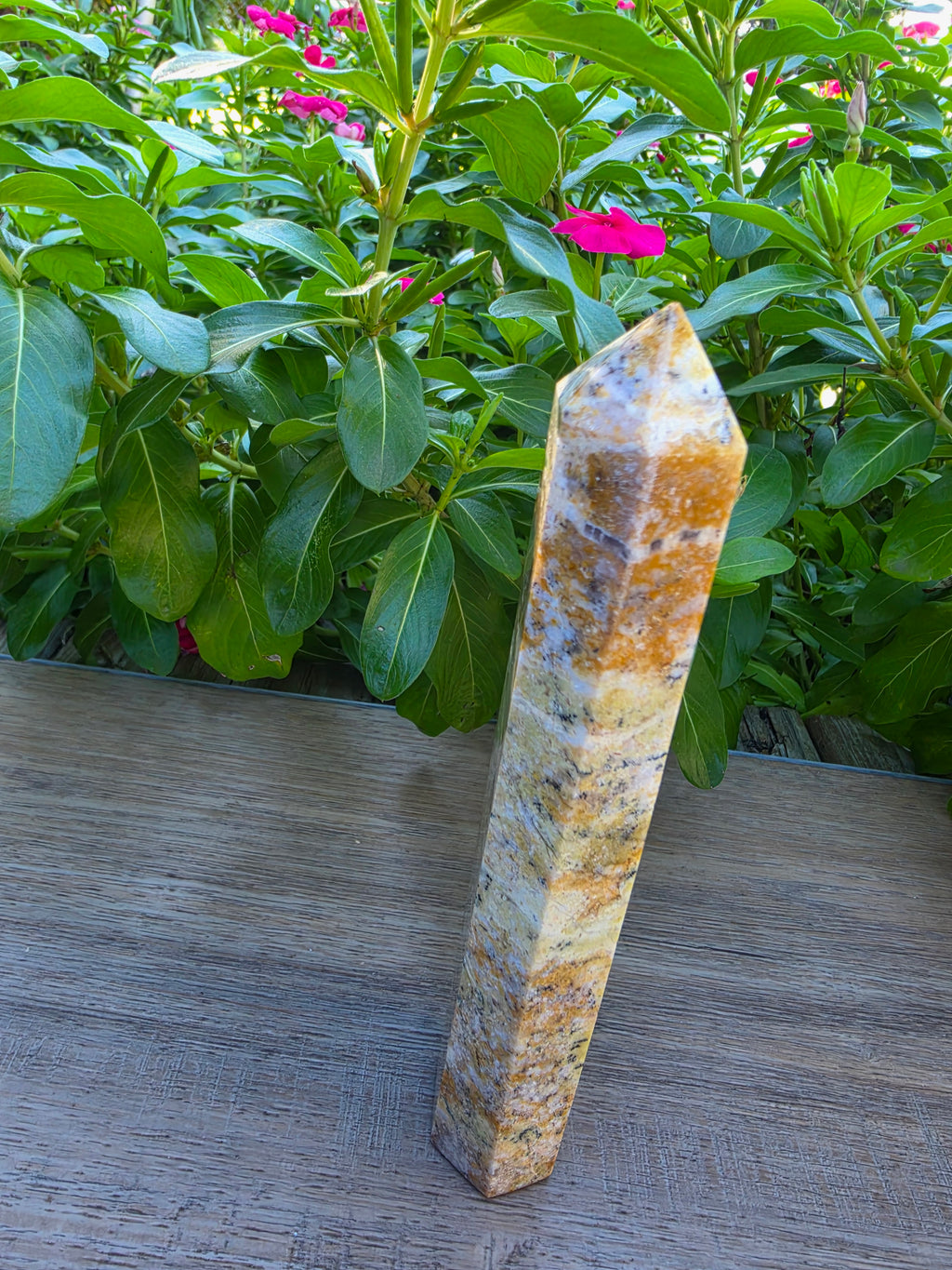 Mexican Crazy Lace Agate Crystal Point Tower