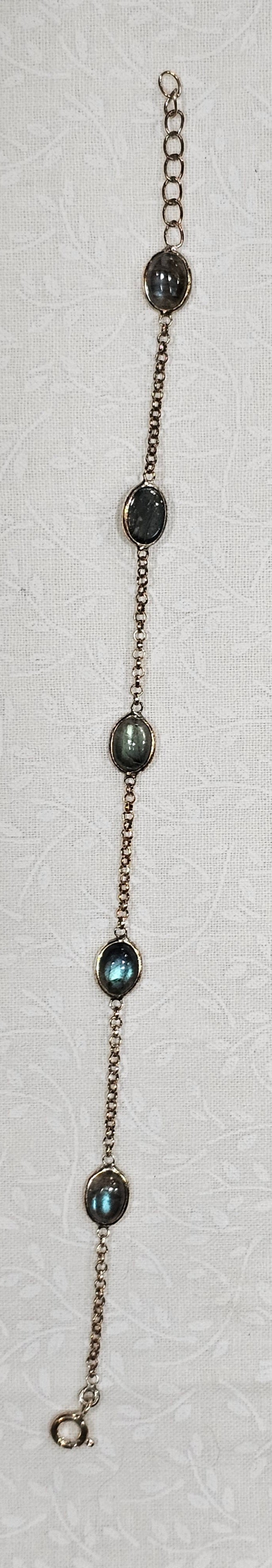 Sterling Silver Labradorite Gemstone Bracelet