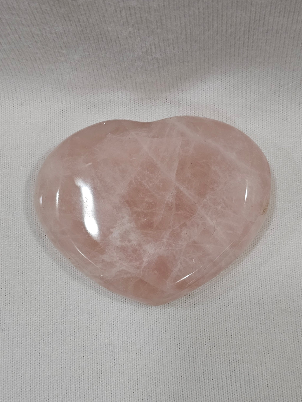 Pink Quartz Crystal Heart – Polished Rose Quartz  Carved Heart