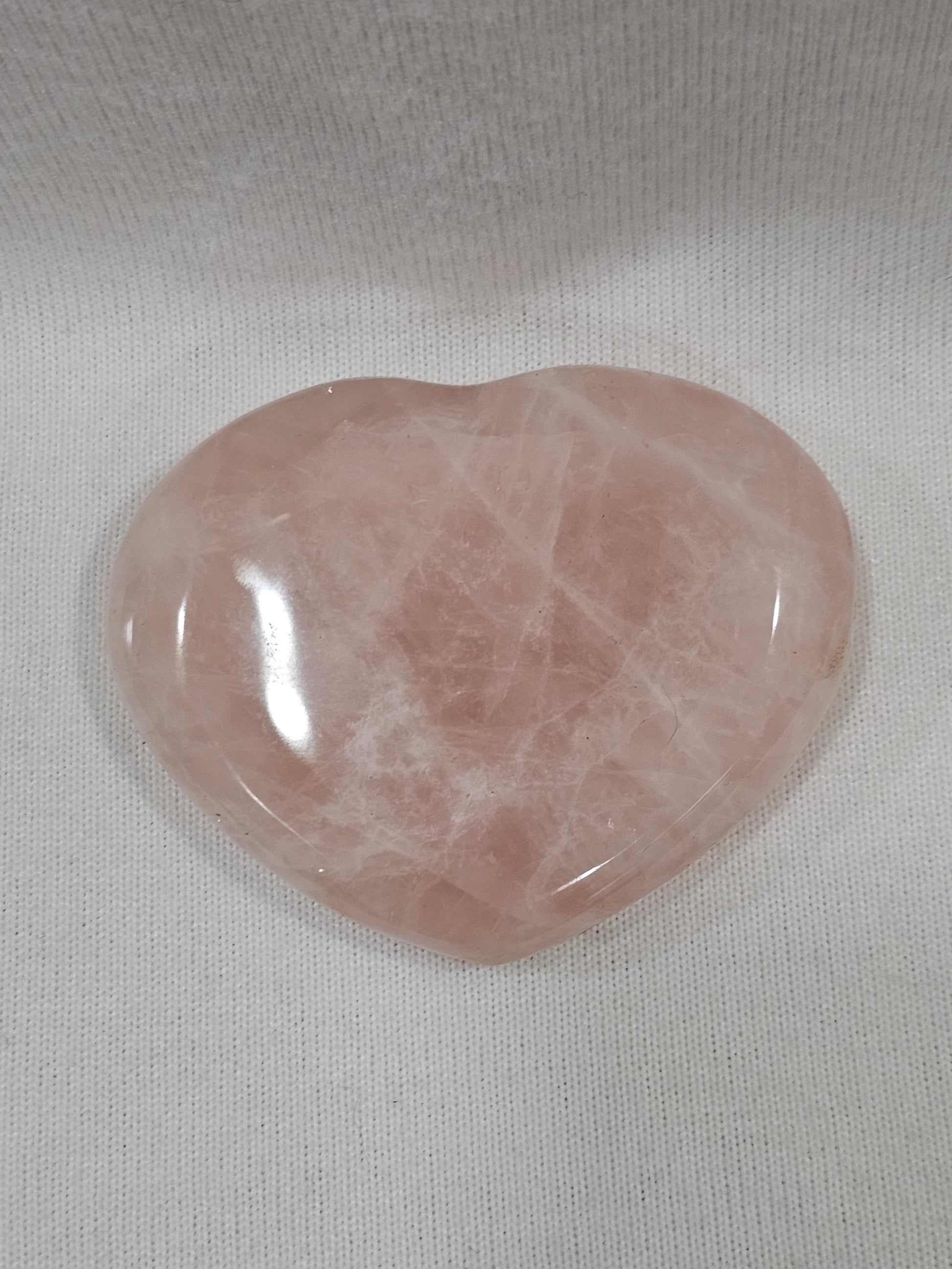 Pink Quartz Crystal Heart – Polished Rose Quartz  Carved Heart
