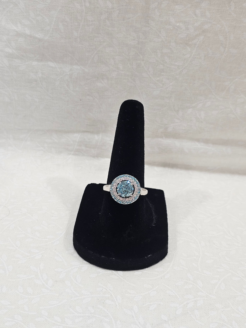 Sterling Silver Blue Zircon Gemstone Ring - Size 7