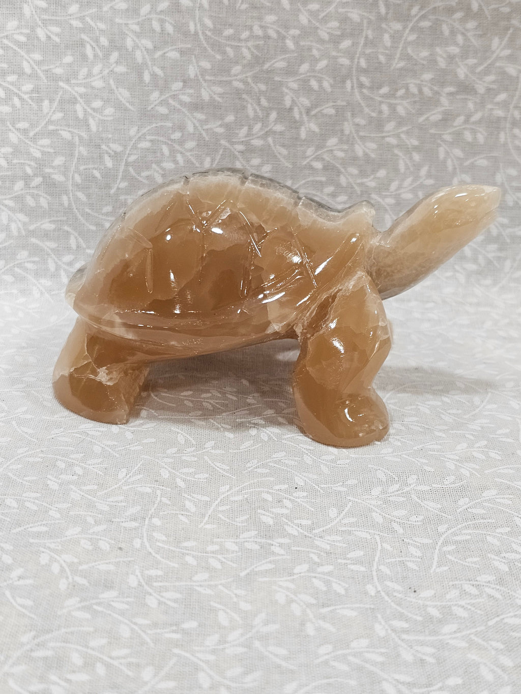 Honey Calcite Crystal Turtle 5 Inch