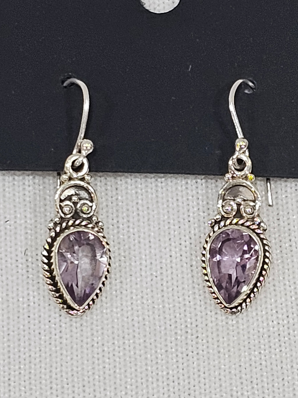 Natural Amethyst Earrings - Sterling Silver Crystal Gemstone Jewelry