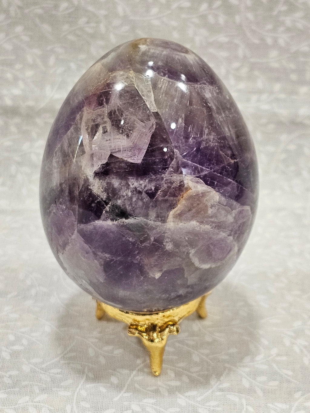 Chevron Amethyst Crystal Egg