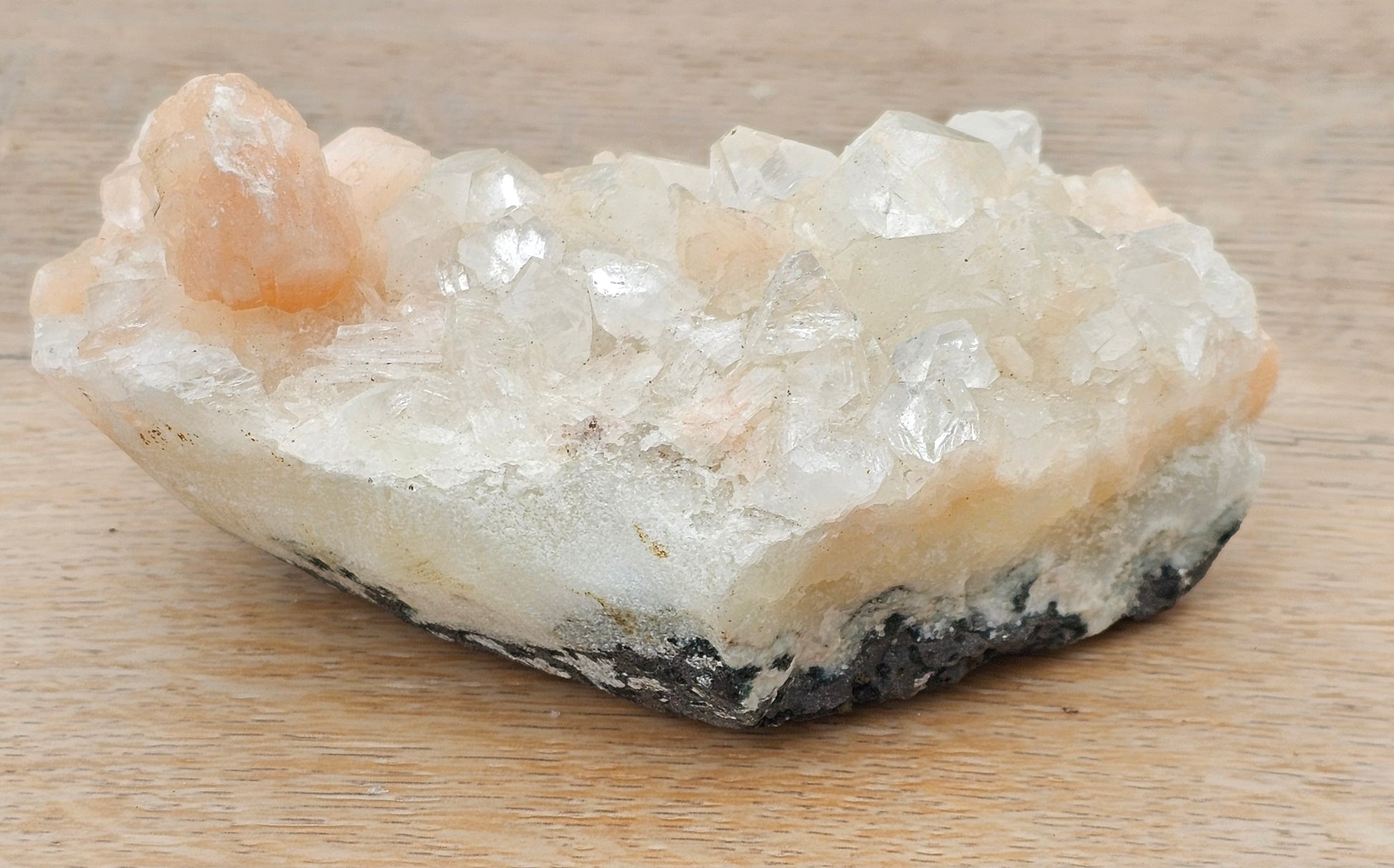 Apophyllite with Stillbite Raw Crystal Cluster
