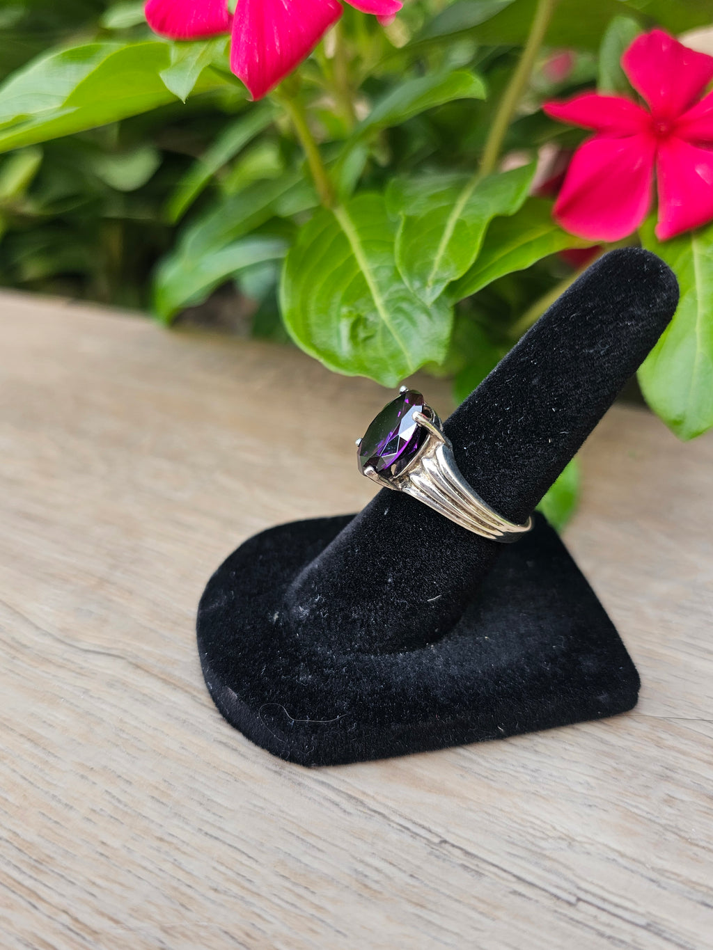 Amethyst Gemstone Sterling Silver Ring — Size 5