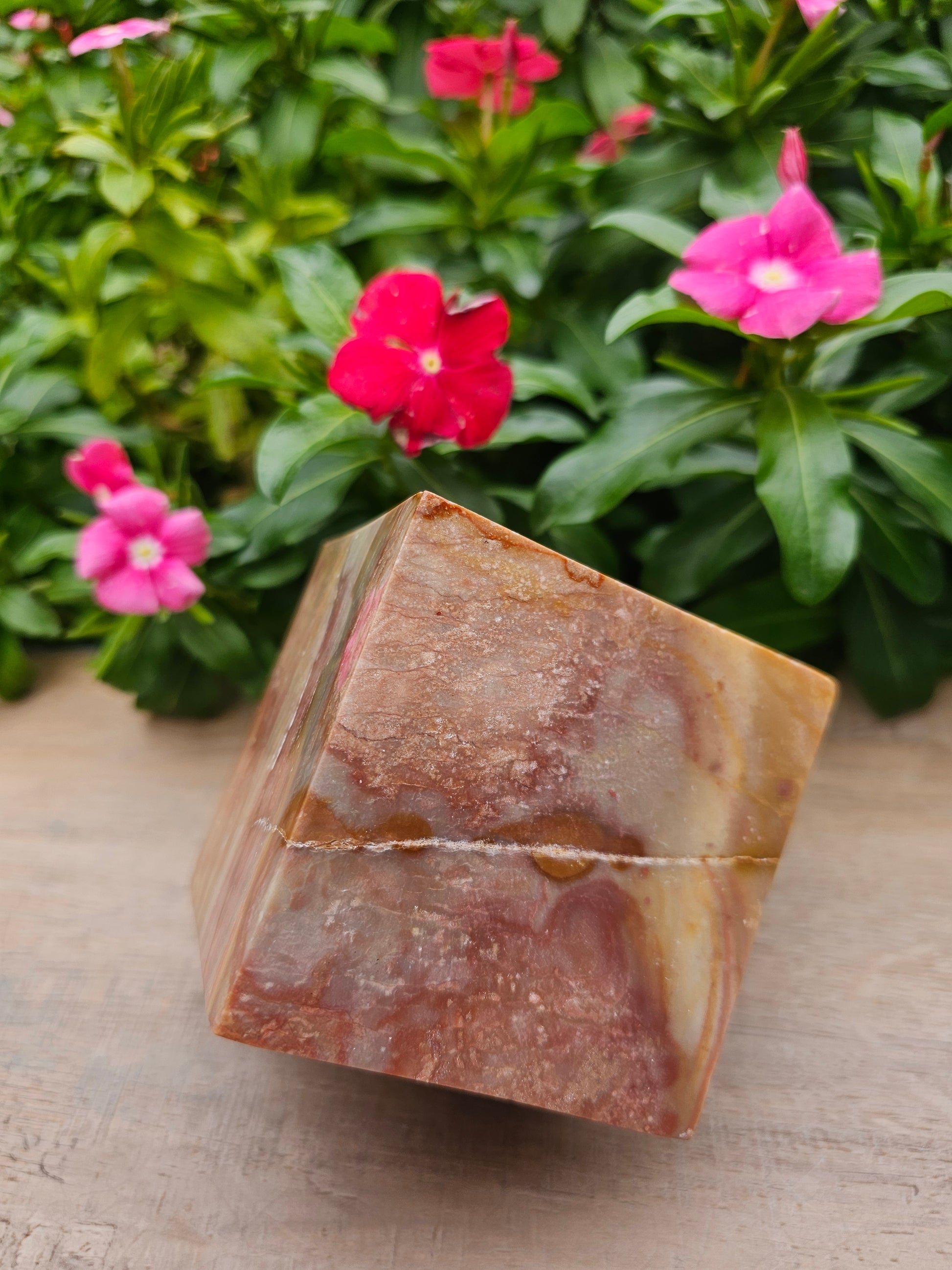 Jasper Cube 3" Wide Natural Polished Crystal