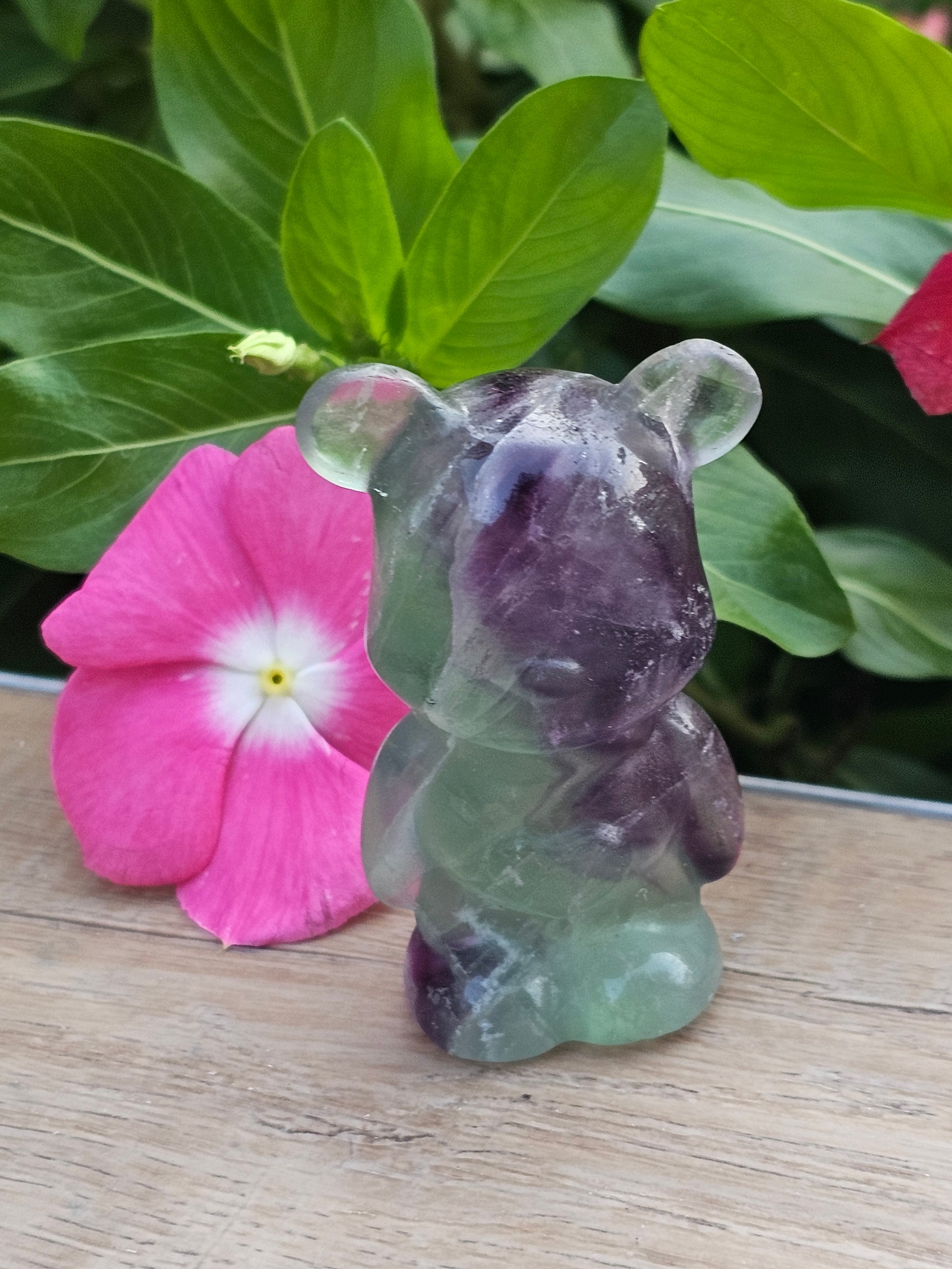 Rainbow Fluorite Crystal Bear
