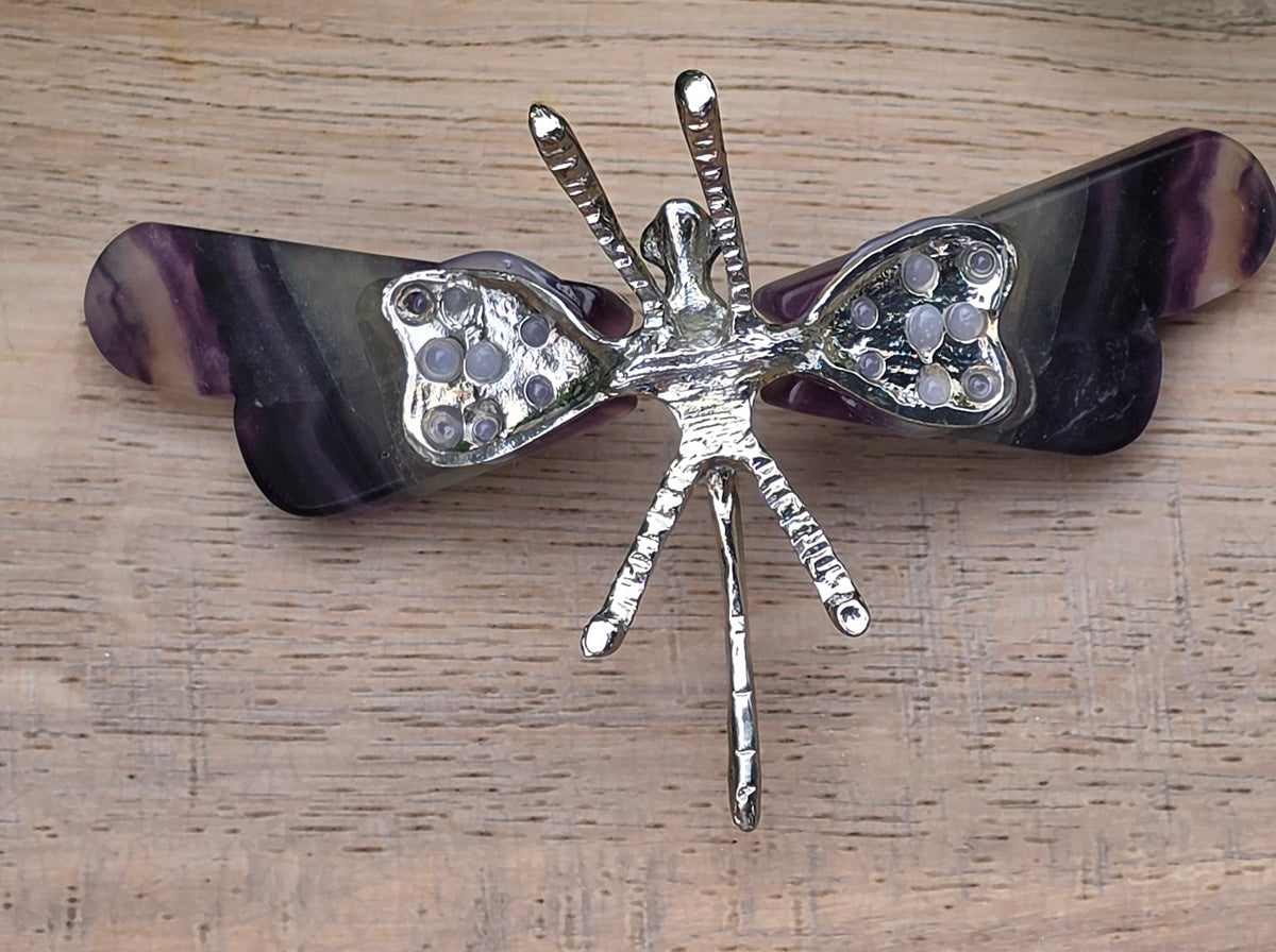 Rainbow Fluorite Crystal Dragonfly