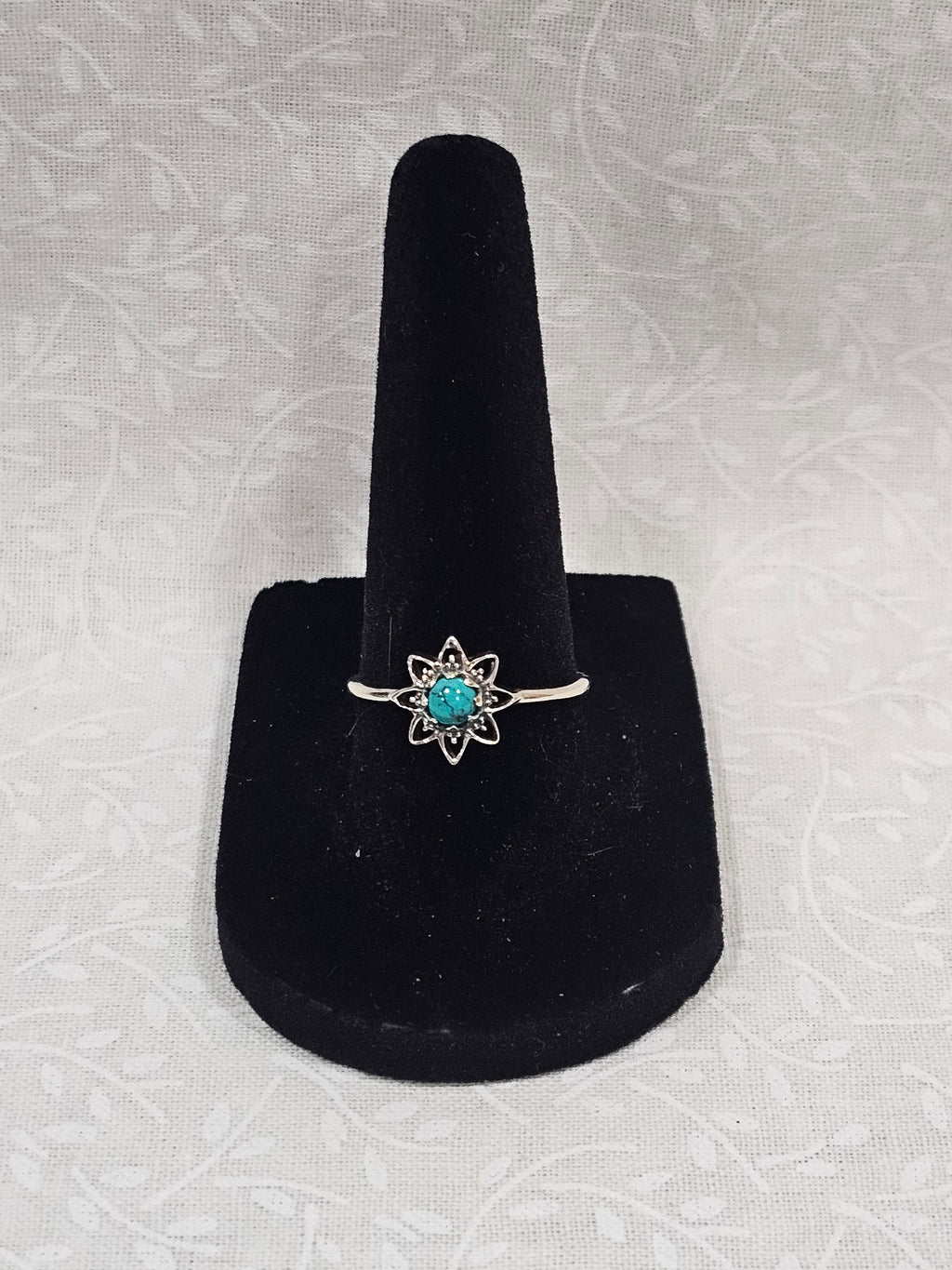 Sterling Silver Turquoise Gemstone Ring Premium Quality - Size 7.5