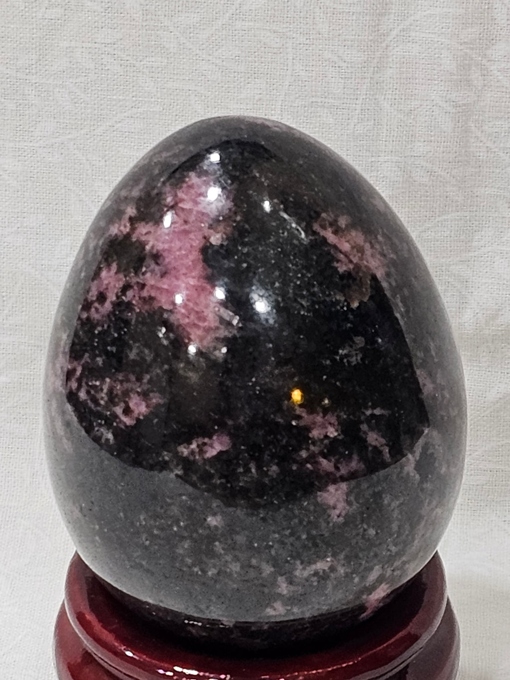 Rhodonite Crystal Egg - Natural Stone