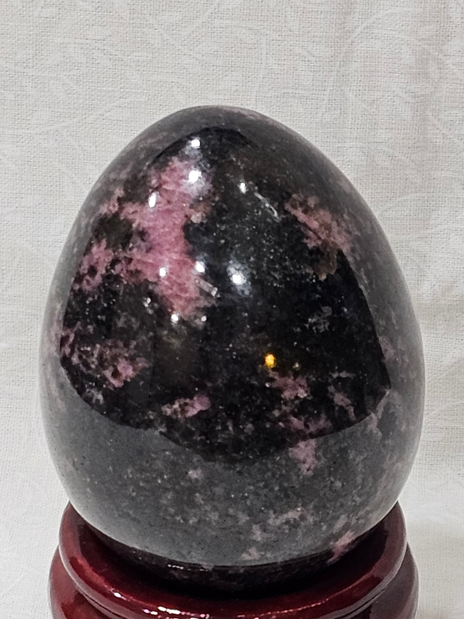 Rhodonite Crystal Egg - Natural Stone