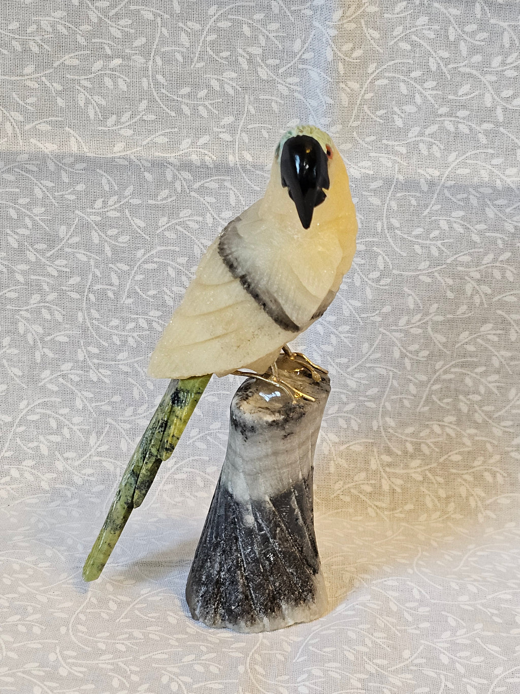 Serpentine Parrot Crystal - Natural Stone Figurine