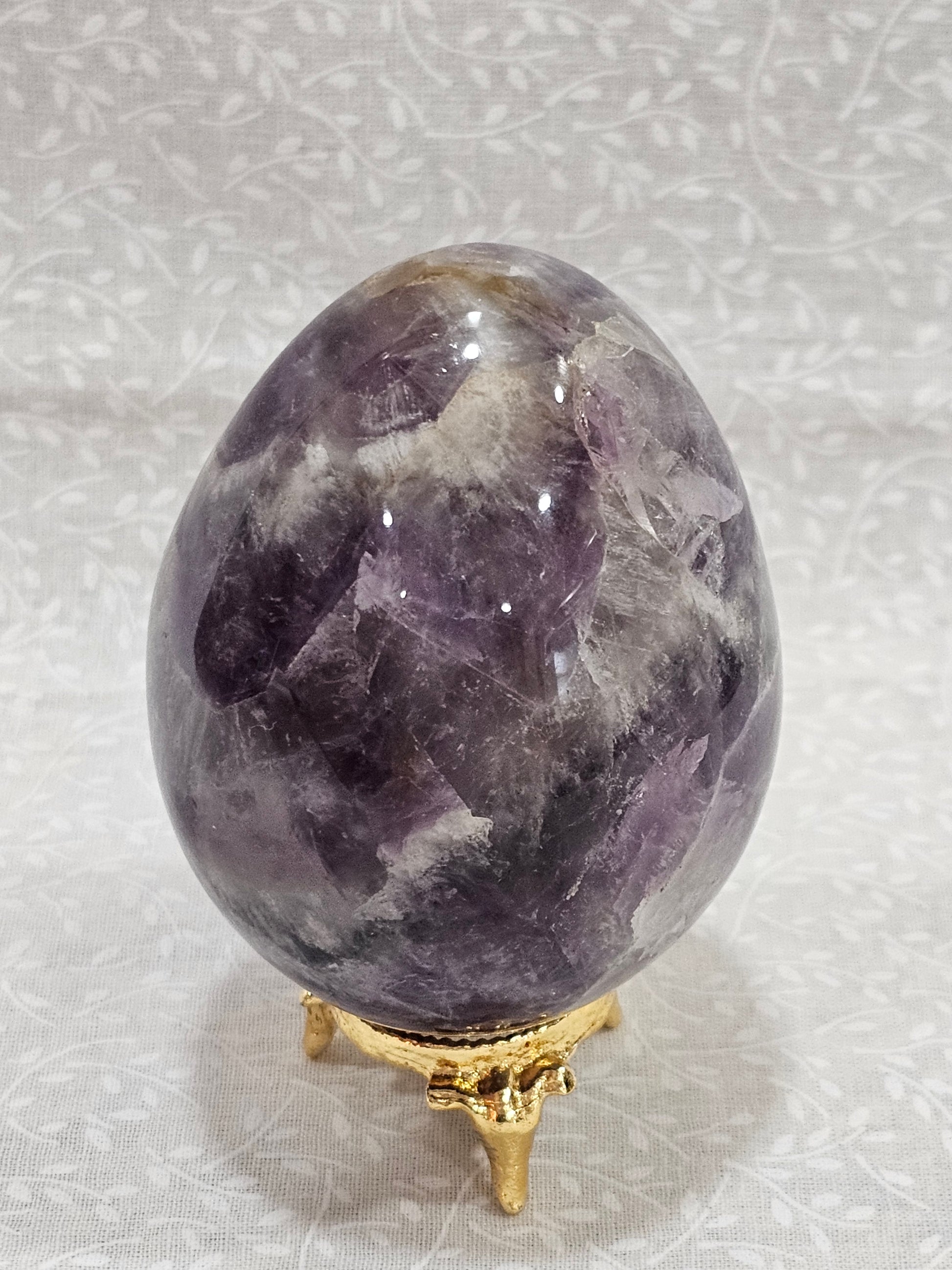 Chevron Amethyst Crystal Egg