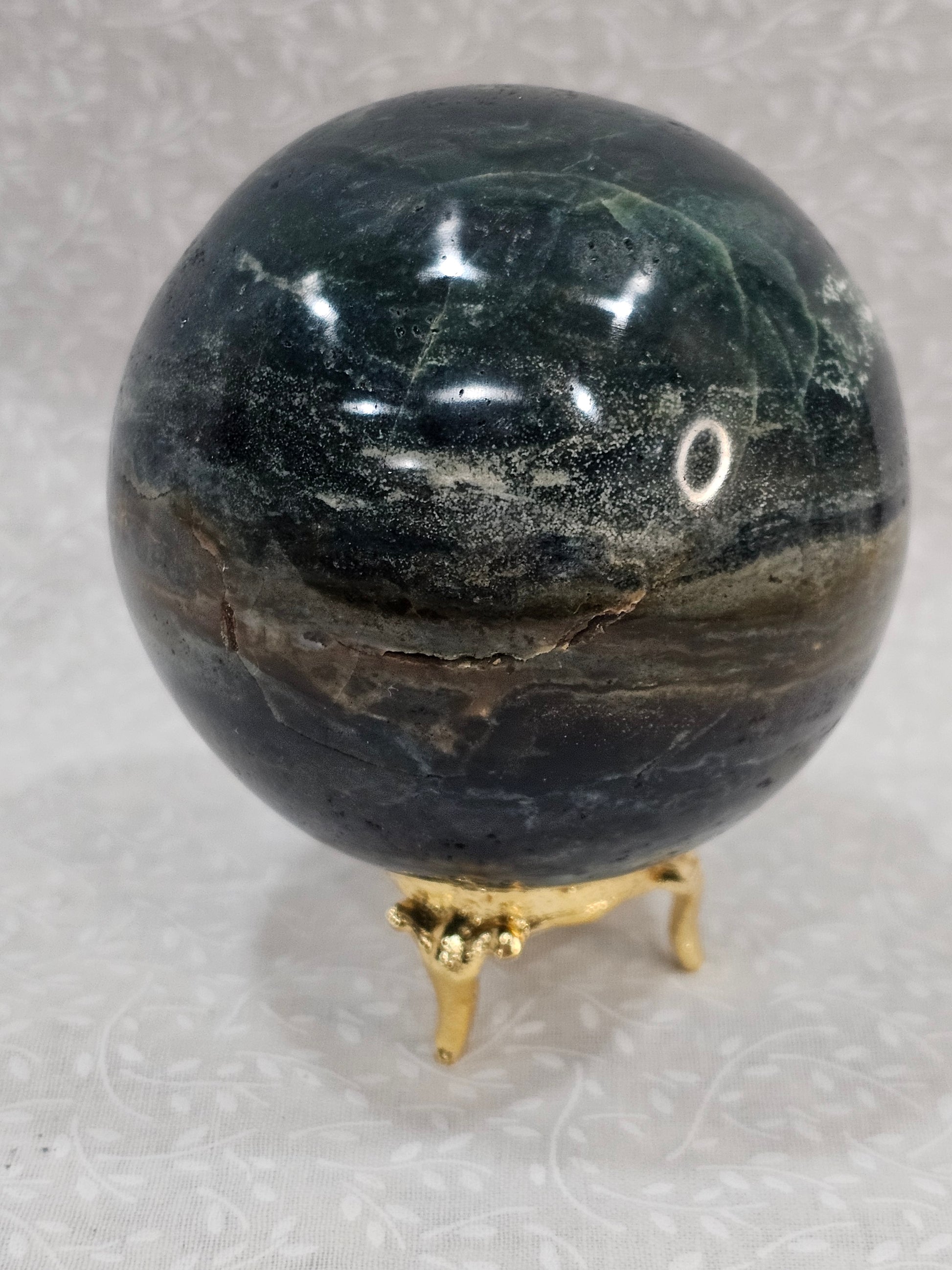 Moss Agate Crystal Sphere