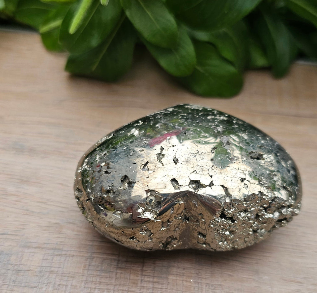 Natural Pyrite Heart 2.7" - Polished Fool's Gold Crystal Heart