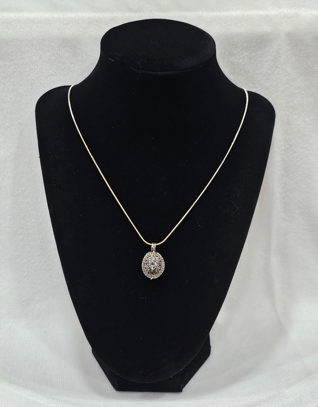 Aquamarine Gemstone Sterling Silver Poison Necklace with 24" Chain