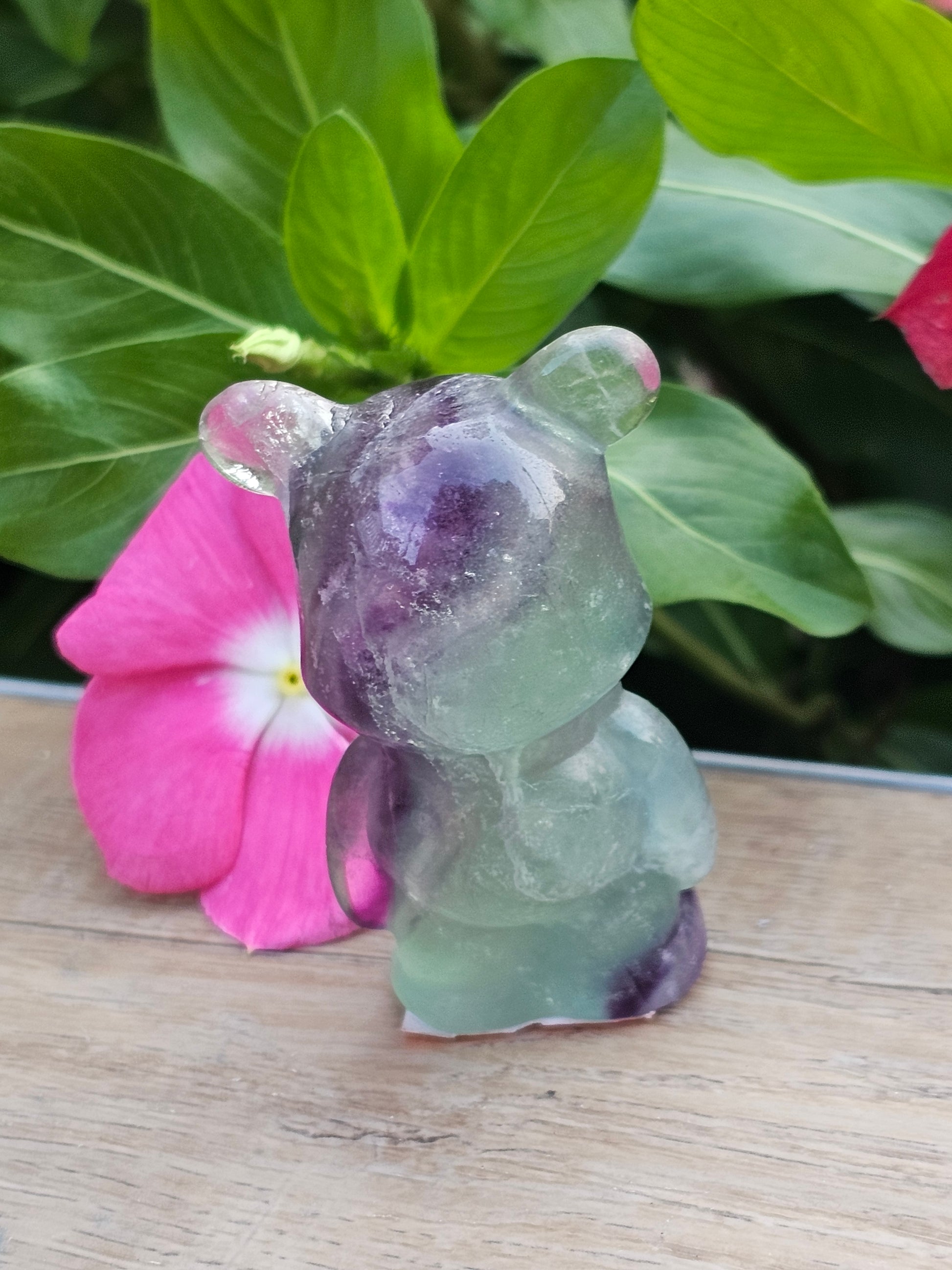 Rainbow Fluorite Crystal Bear