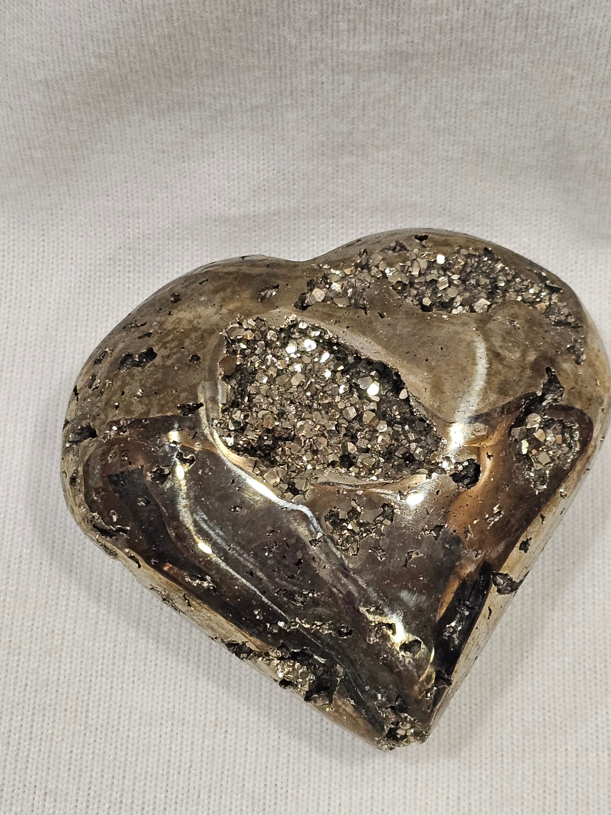 Pyrite Crystal Heart - Fool's Gold