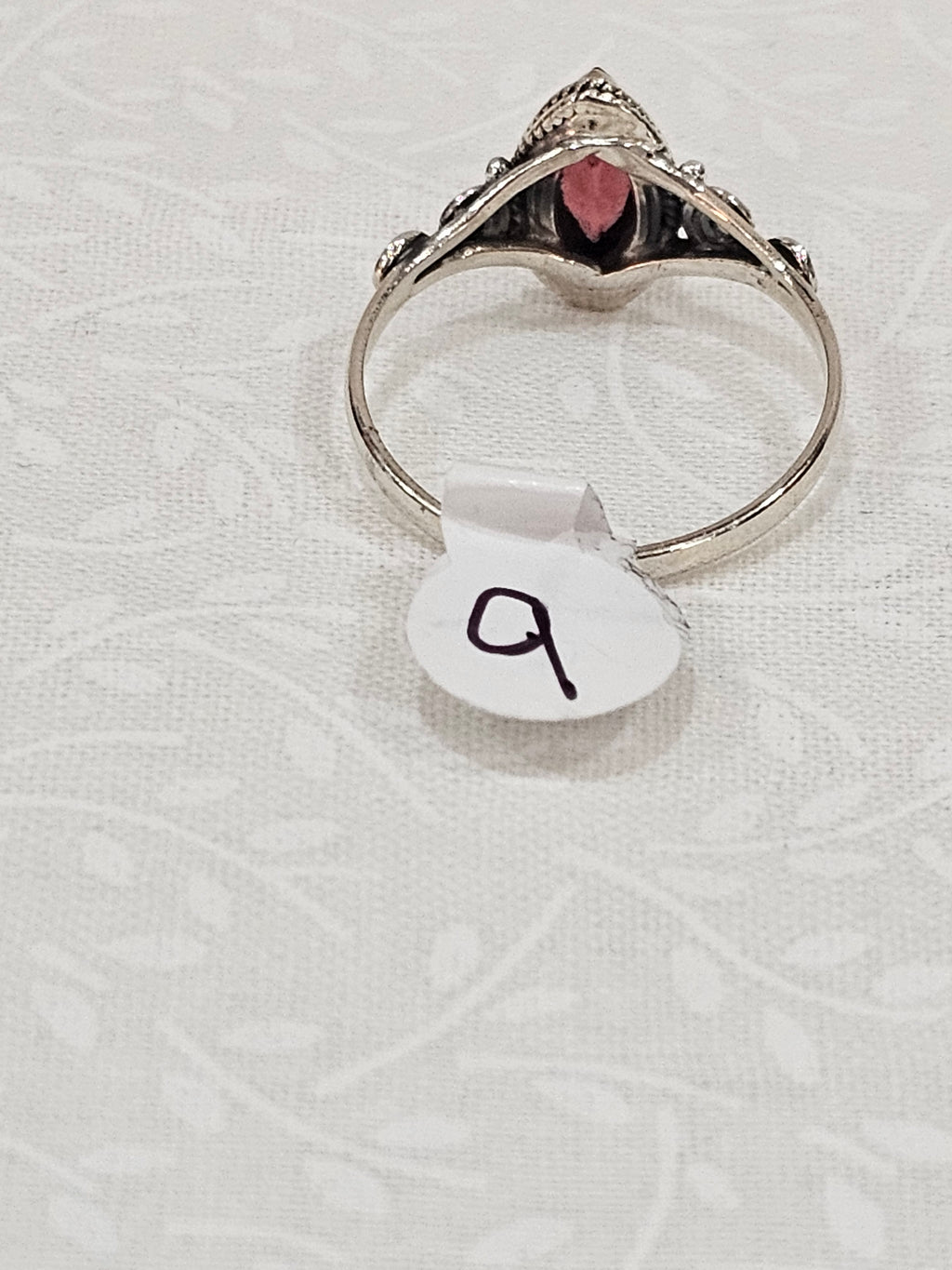 Sterling Silver Garnet Gemstone Ring - Size 9