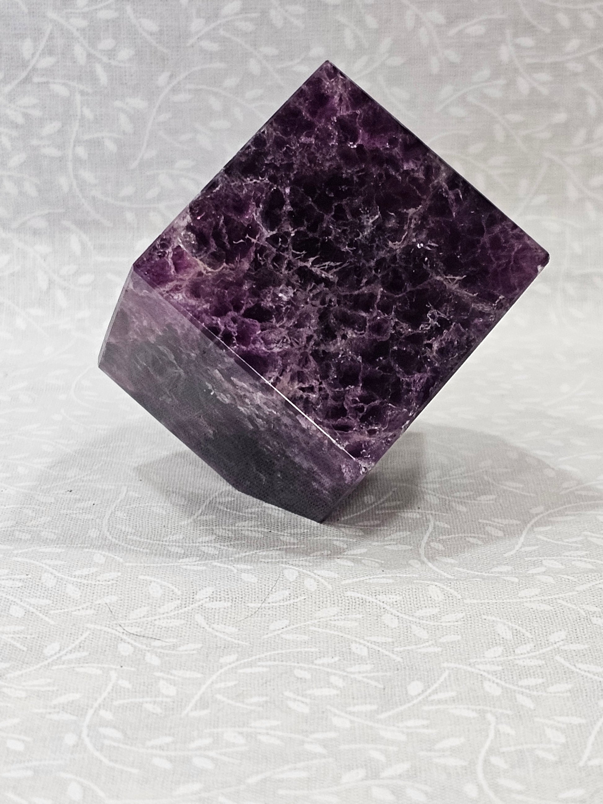 Purple Fluorite Crystal Cube