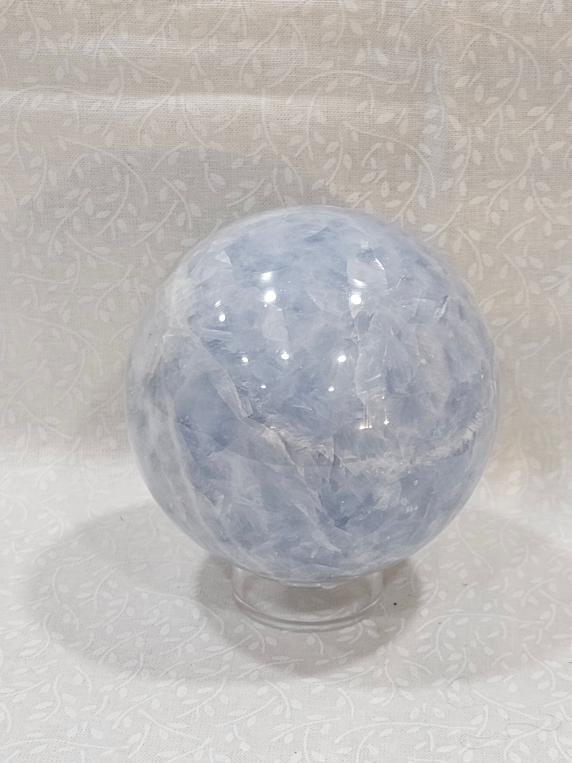 Blue Calcite Crystal Sphere 75mm