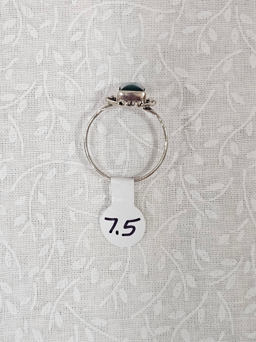 Sterling Silver Classic Emerald Ring - Size 7.5