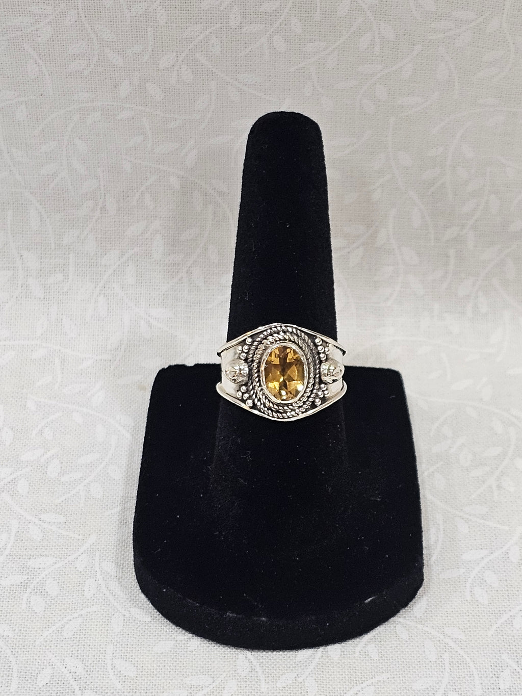 Sterling Silver Citrine Gemstone Ring 6
