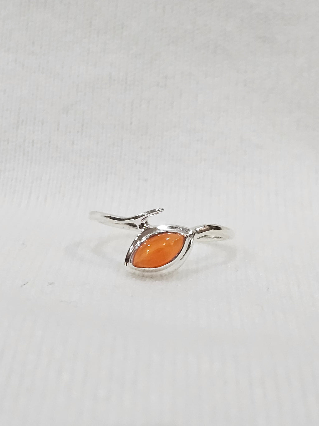 Carnelian Gemstone Sterling Silver Ring - Size 9