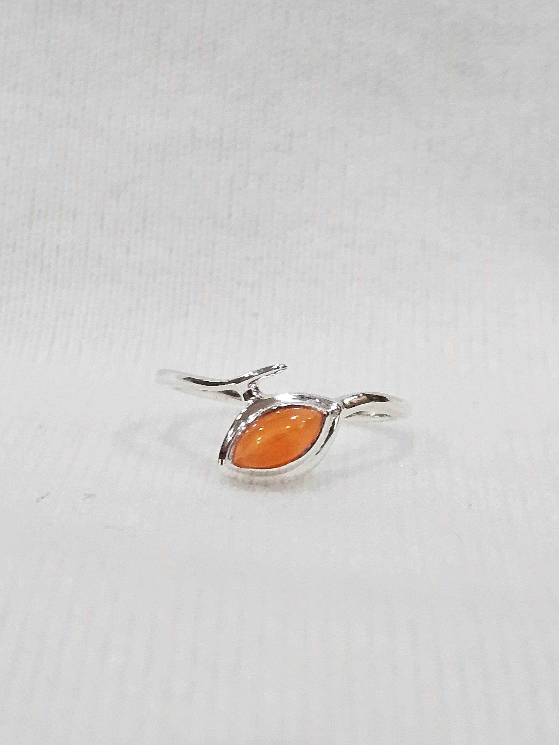 Carnelian Gemstone Sterling Silver Ring - Size 9