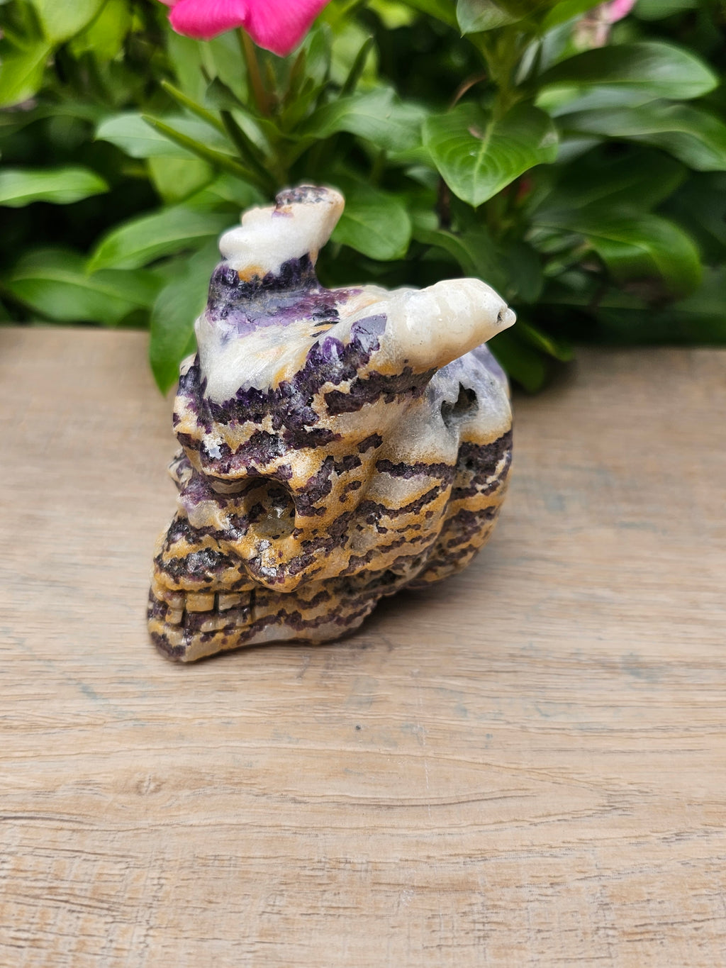 Amethyst Crystal Horned Skull - Handcrafted Spiritual Decor