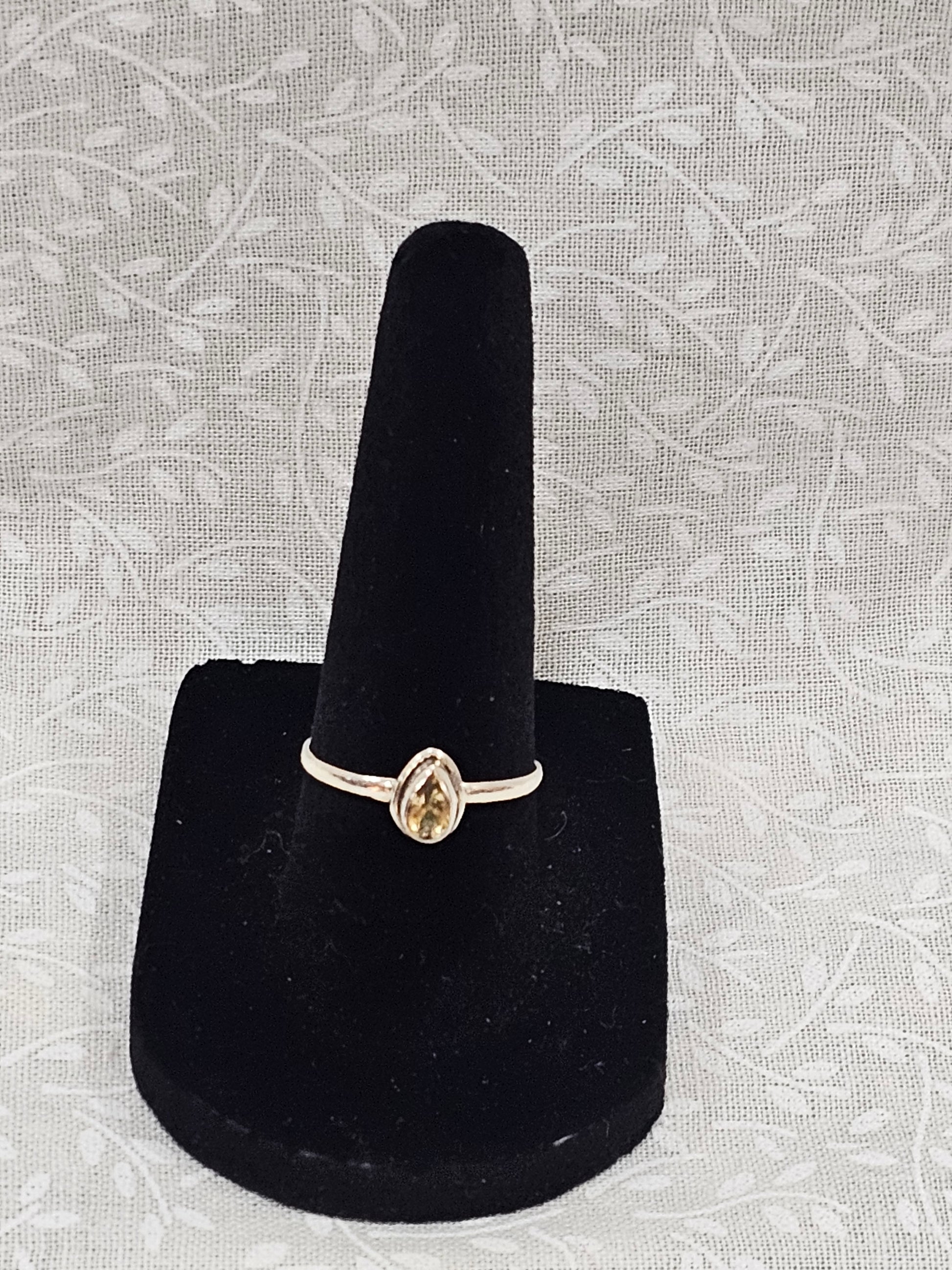 Sterling Silver Citrine Gemstone Ring 7