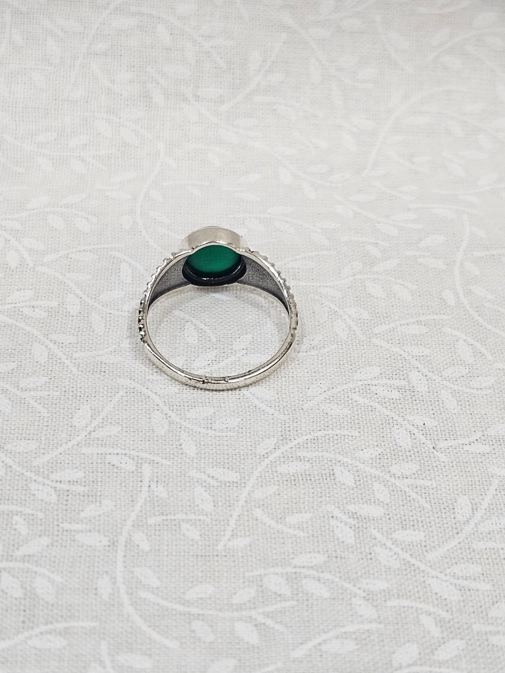 Sterling Silver Emerald Prosperity Ring - Size 7.5