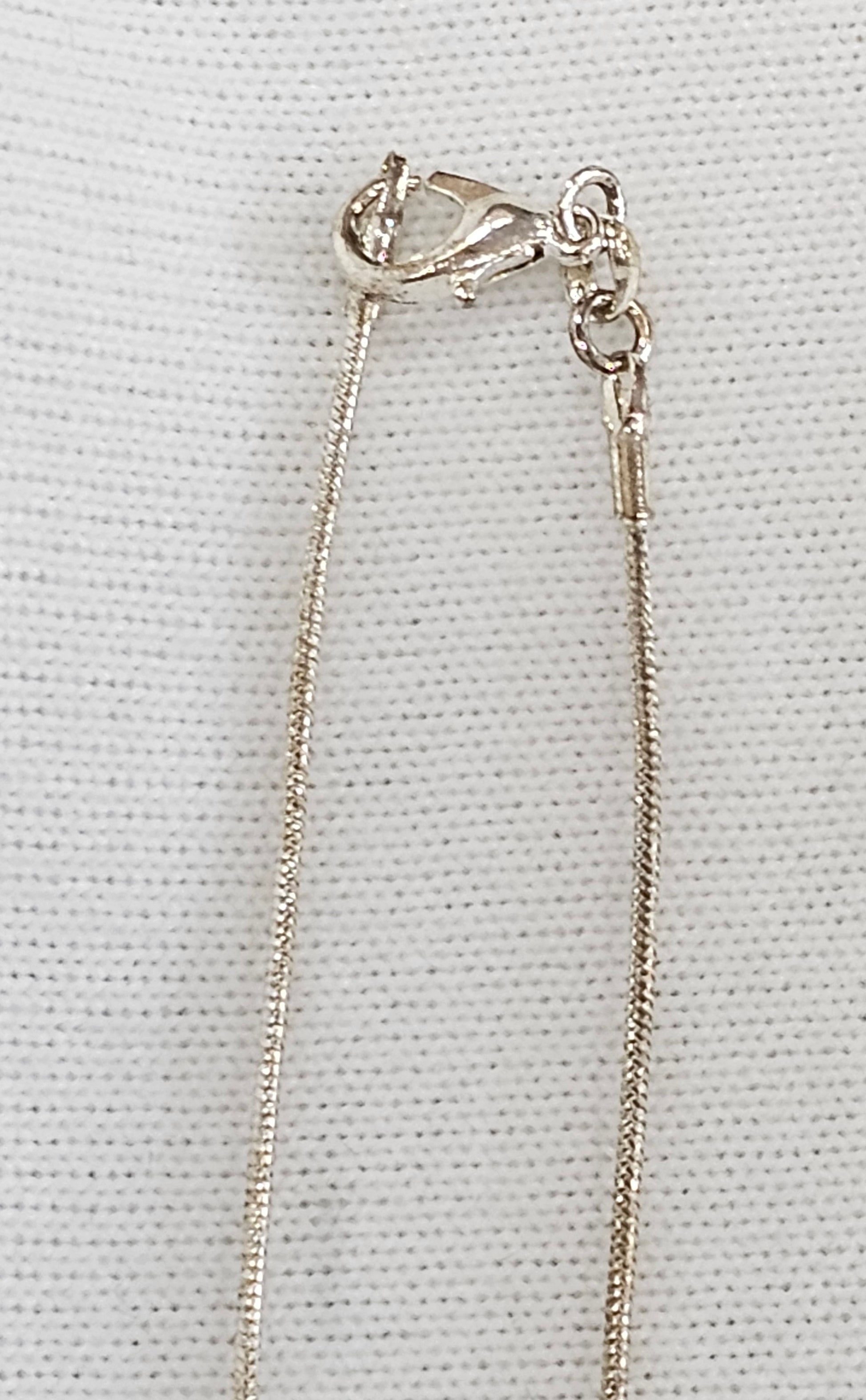 Zuni Turquoise Inlay Necklace - Sterling Silver with 24" Chain