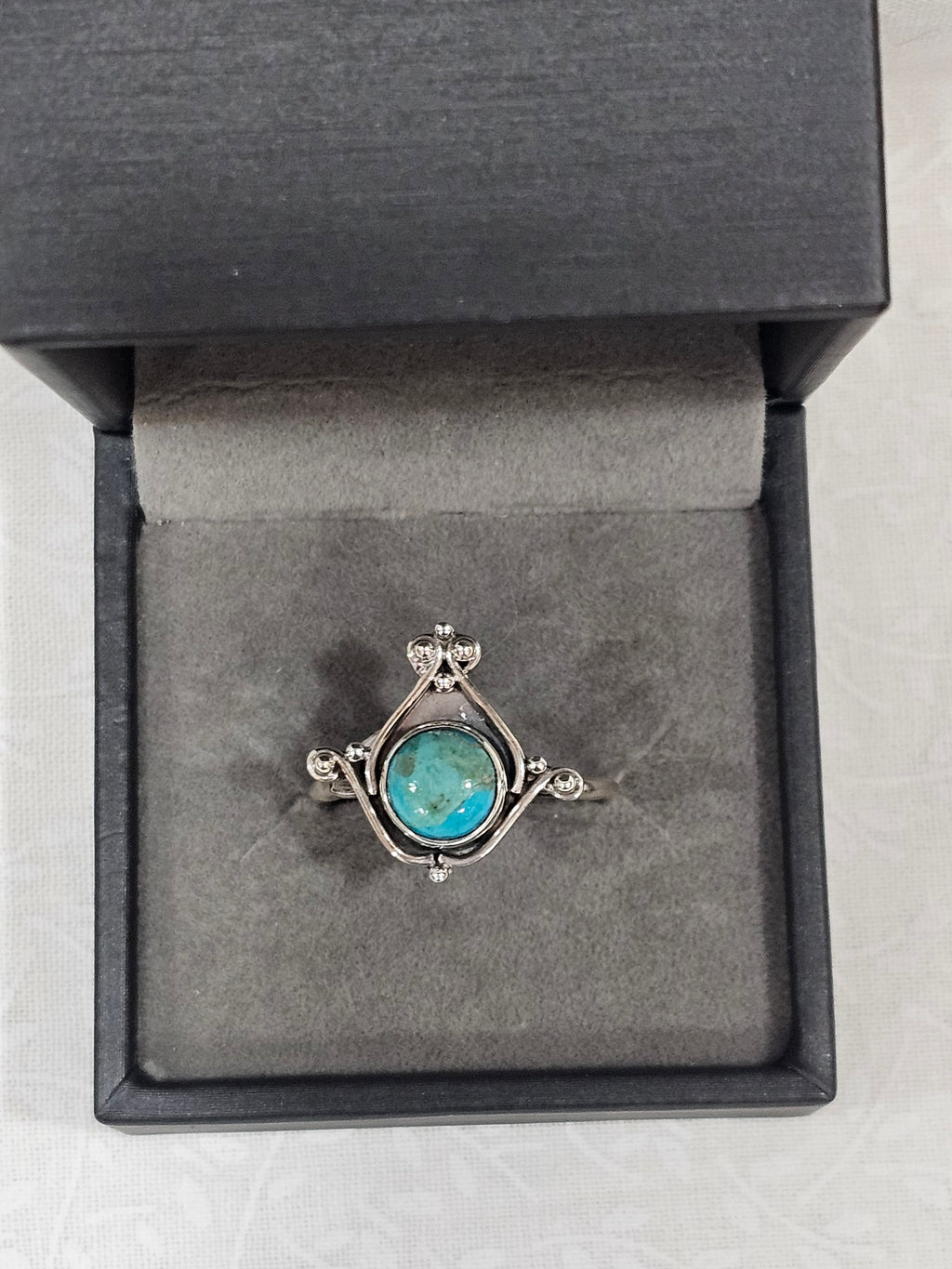 Sterling Silver Turquoise Ring - Size 9