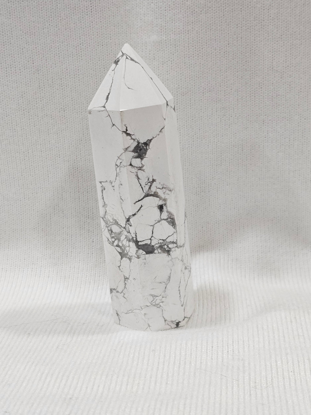 Howlite Crystal Tower – 3¼" Wide | Natural Calming Stone