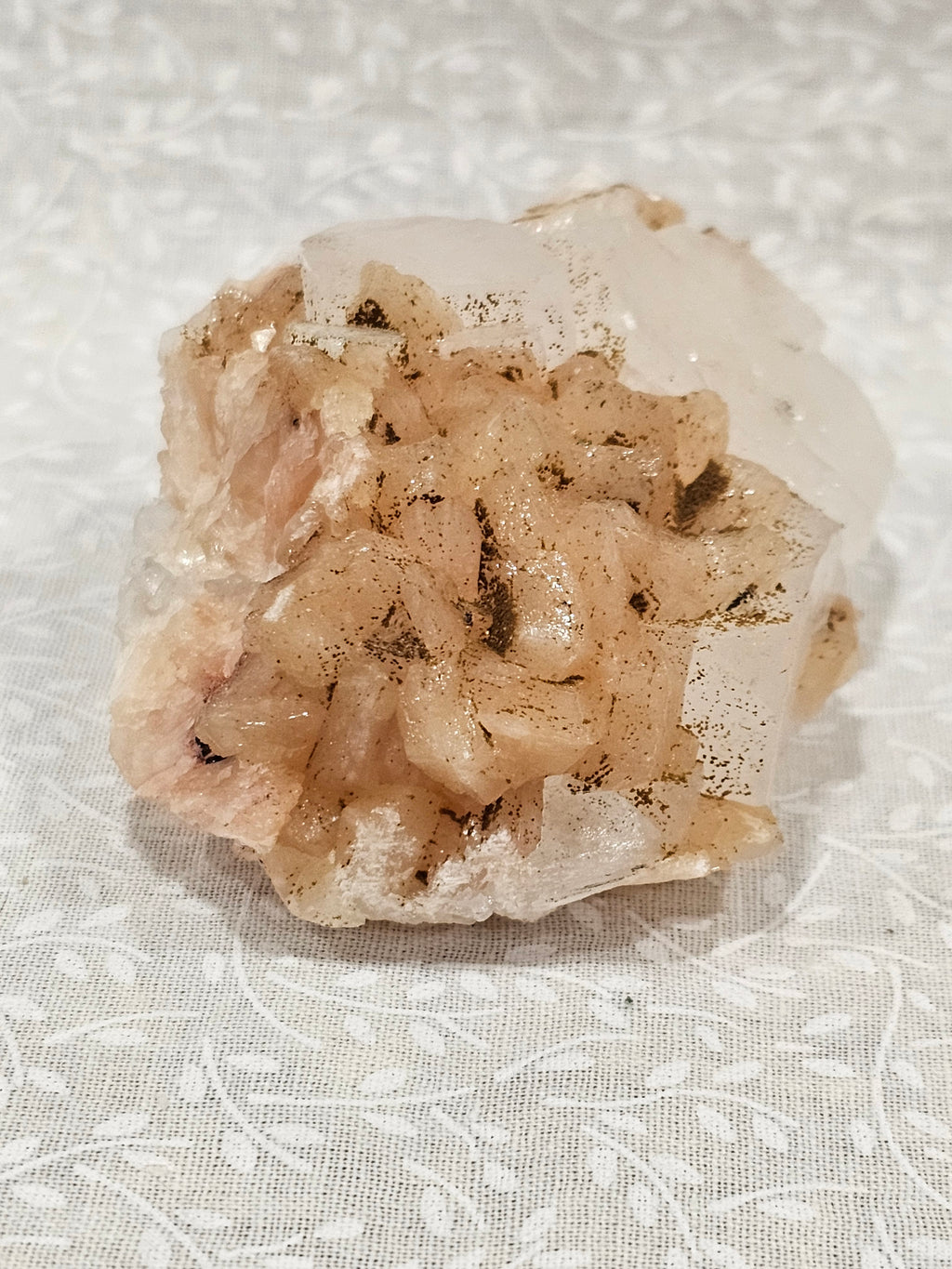 Stillbite with Apophyllite Raw Crystal Cluster