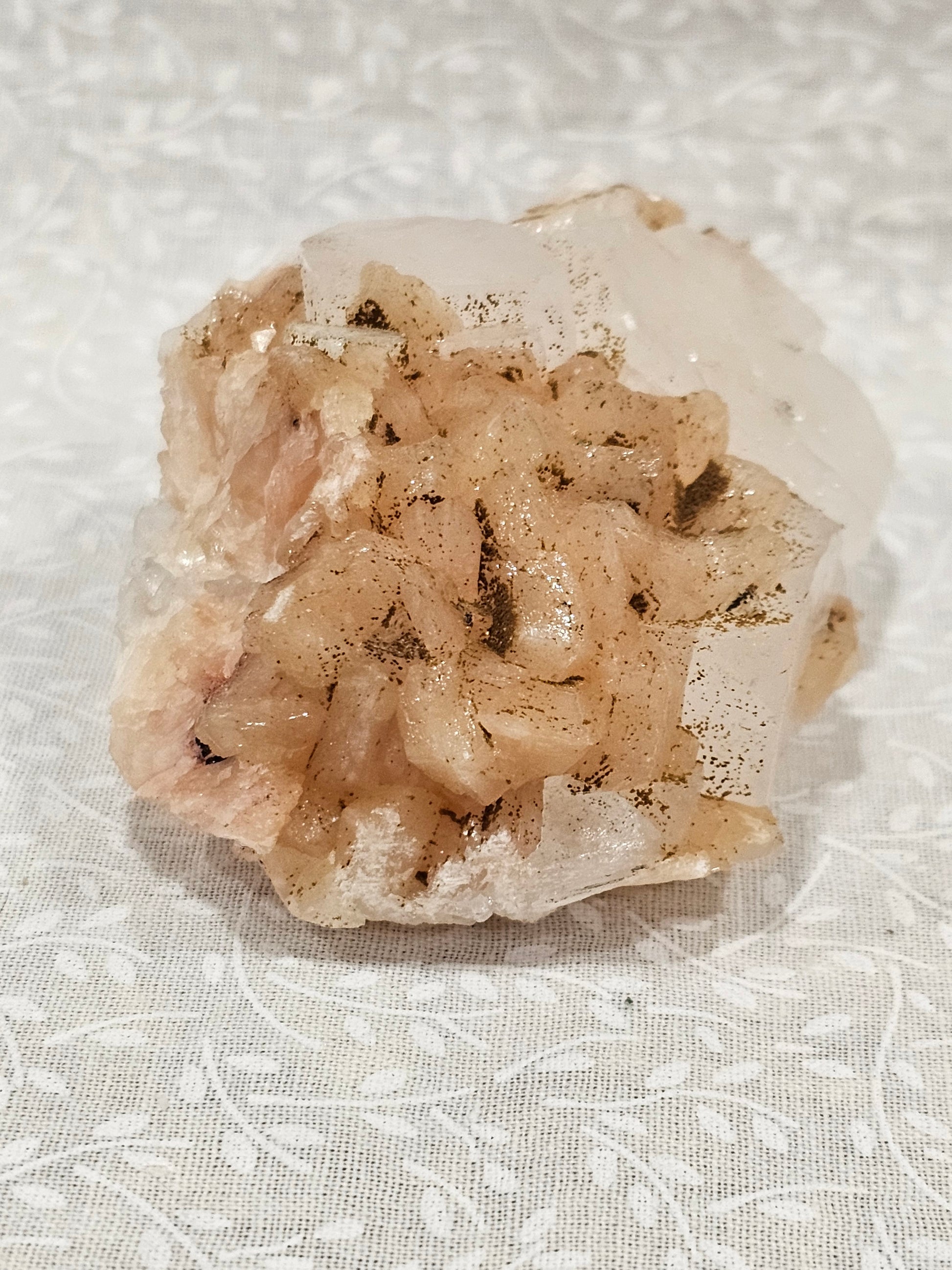 Stillbite with Apophyllite Raw Crystal Cluster