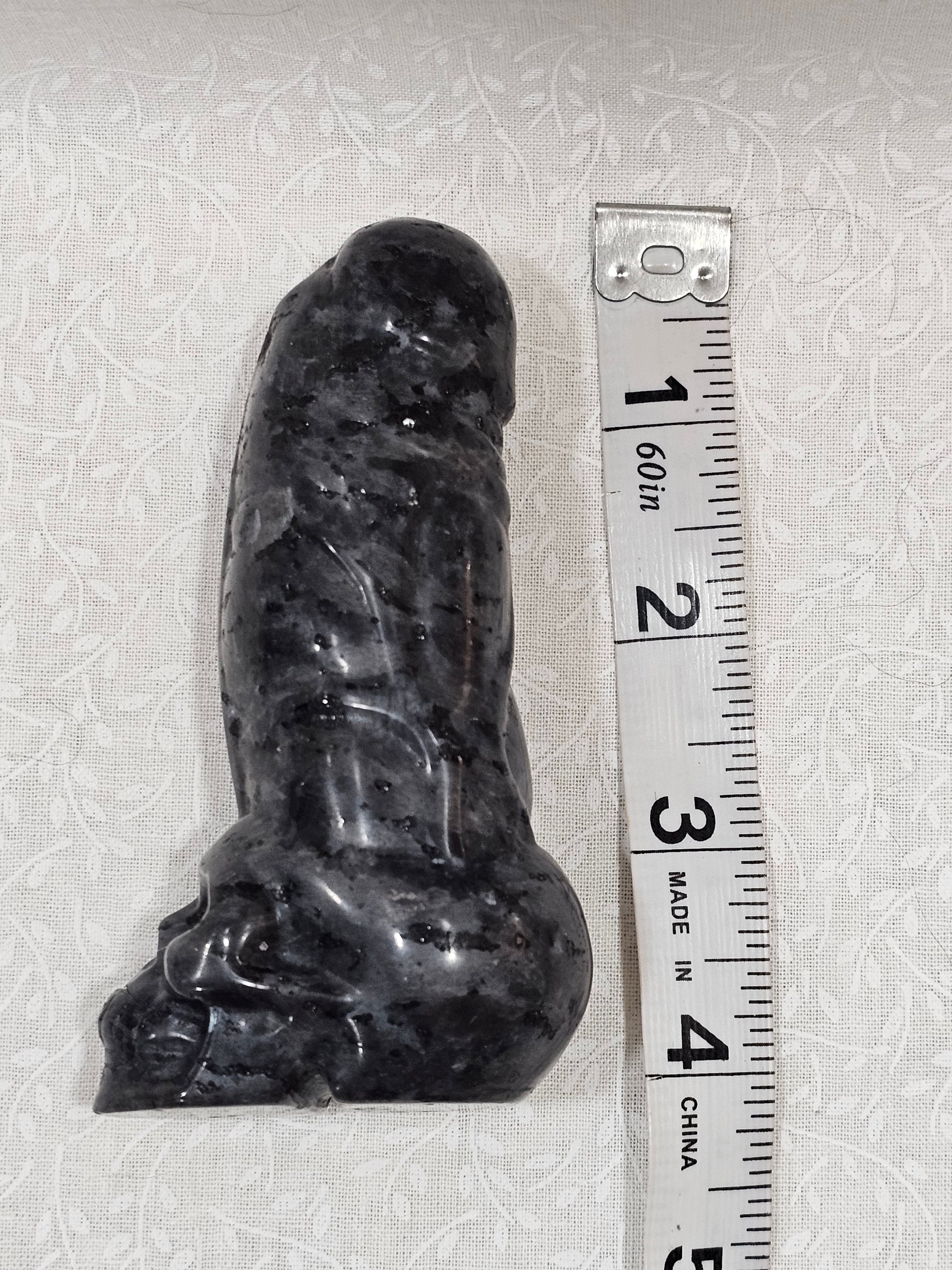Larvikite Crystal Skull Peen 4" Tall