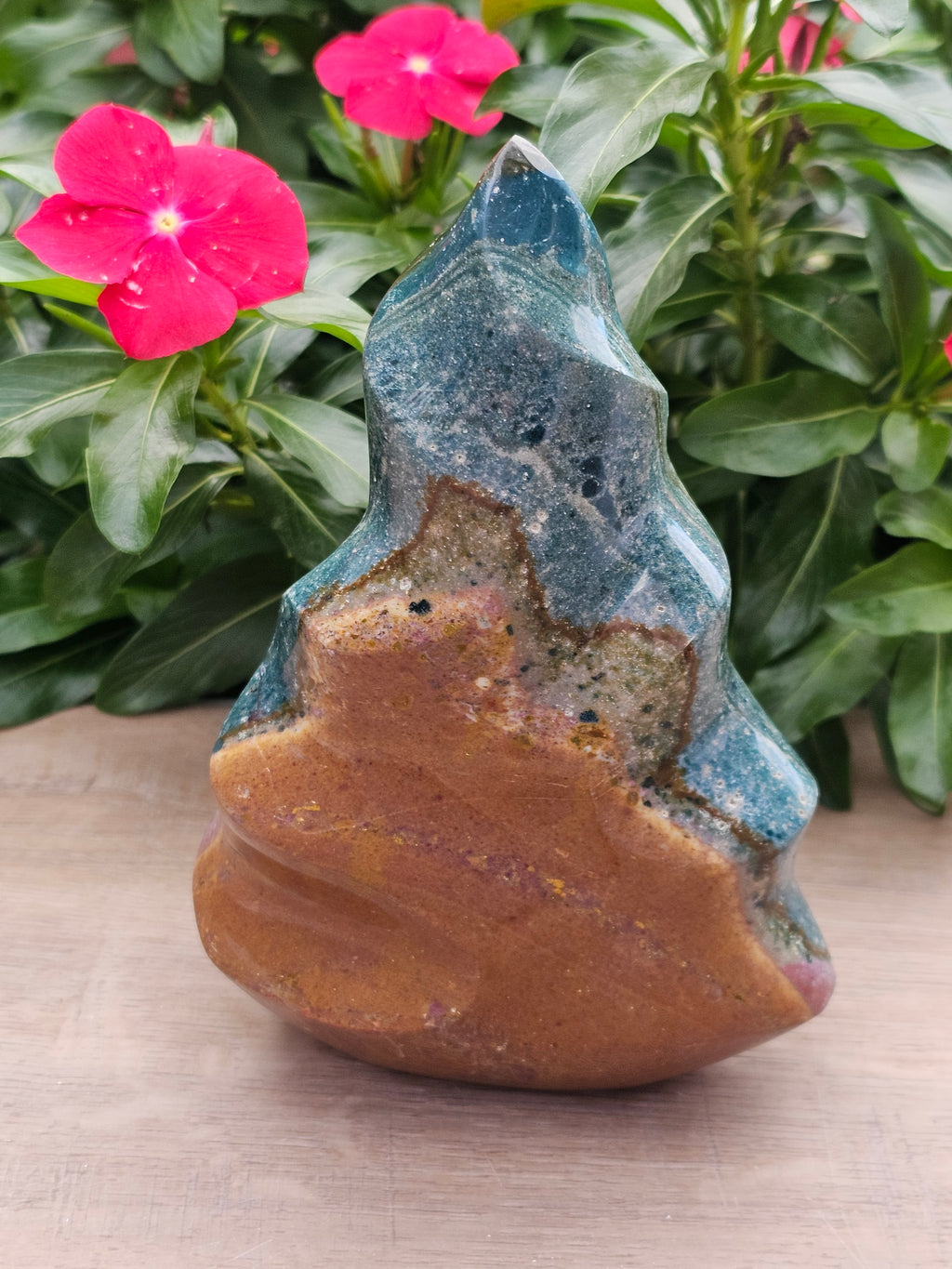 Polychrome Jasper Flame 8" - Desert Jasper Crystal Tower