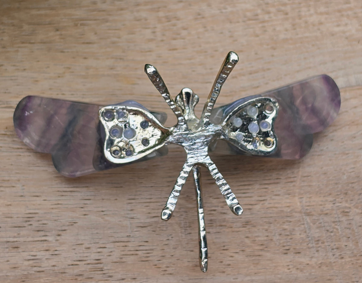 Rainbow Fluorite Crystal Dragonfly