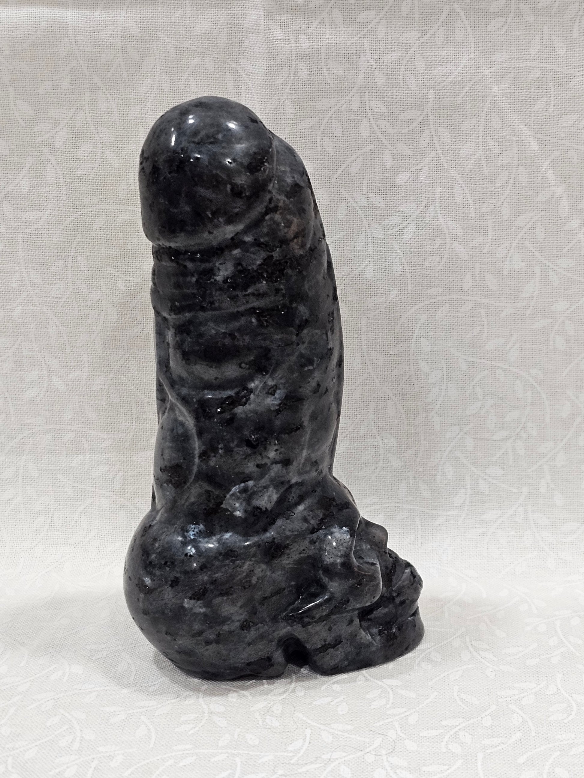 Larvikite Crystal Skull Peen 4" Tall