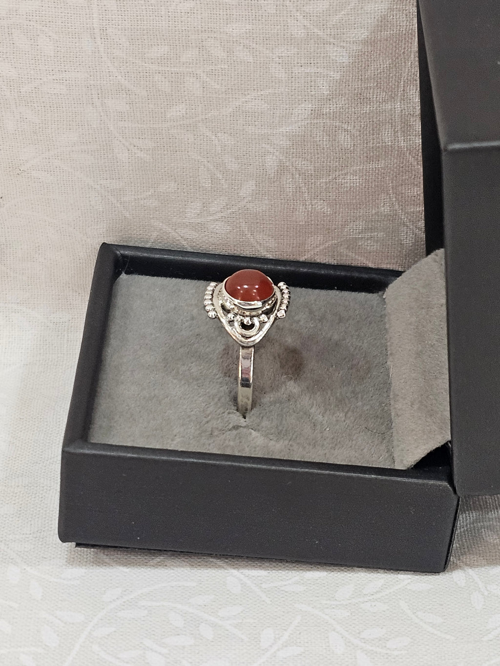 Sterling Silver Amber Gemstone Ring 9