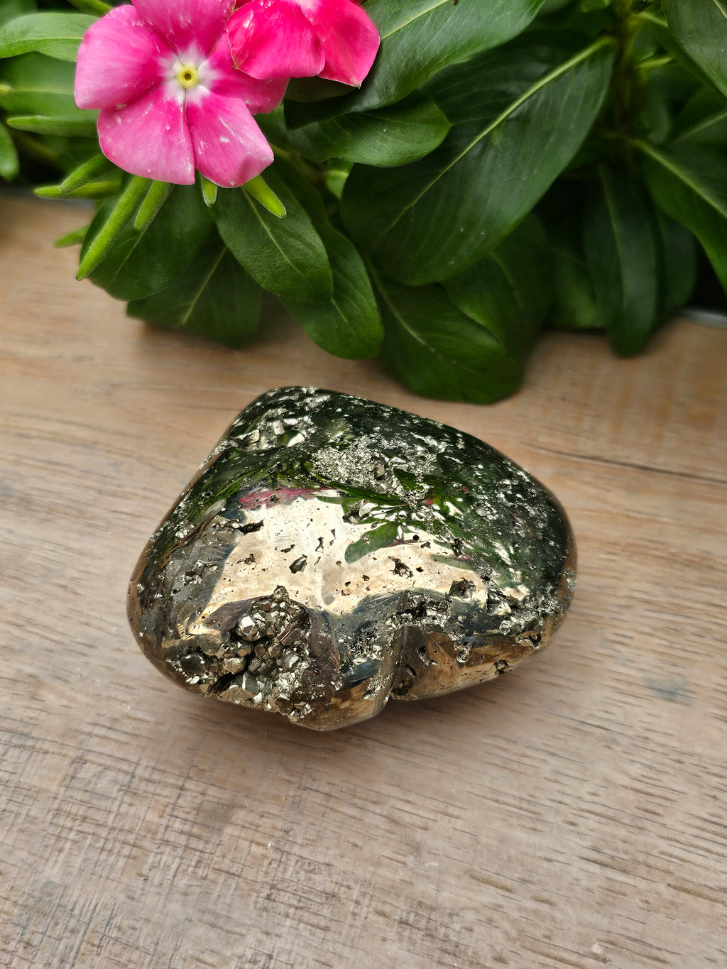 Pyrite Crystal Heart 2.5 Inch - Natural Fool's Gold Stone
