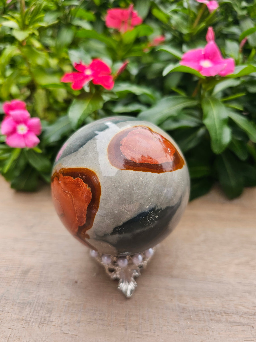 Polychrome Jasper Sphere 80mm - Premium Madagascar Desert Jasper Crystal Ball