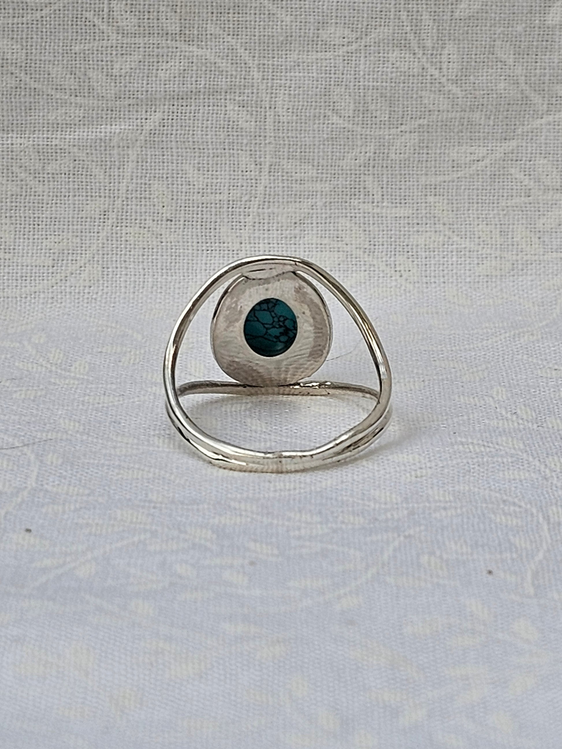 Sterling Silver Turquoise Gemstone Ring Healer Stone - Size 8