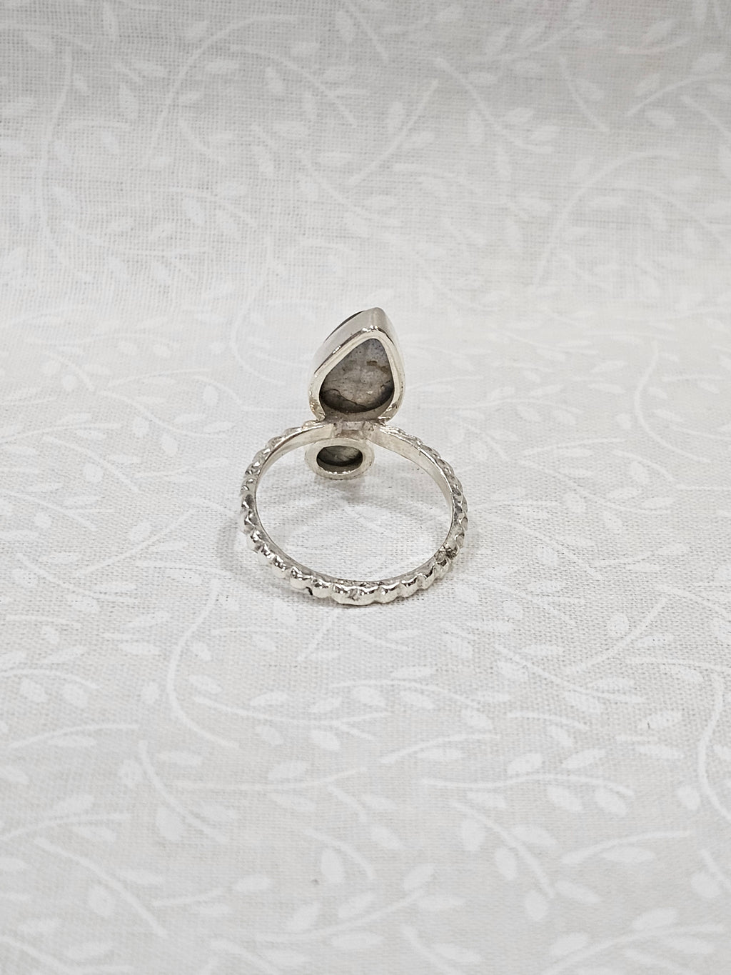 Sterling Silver Double Labradorite Gemstone Ring - Size 8.5