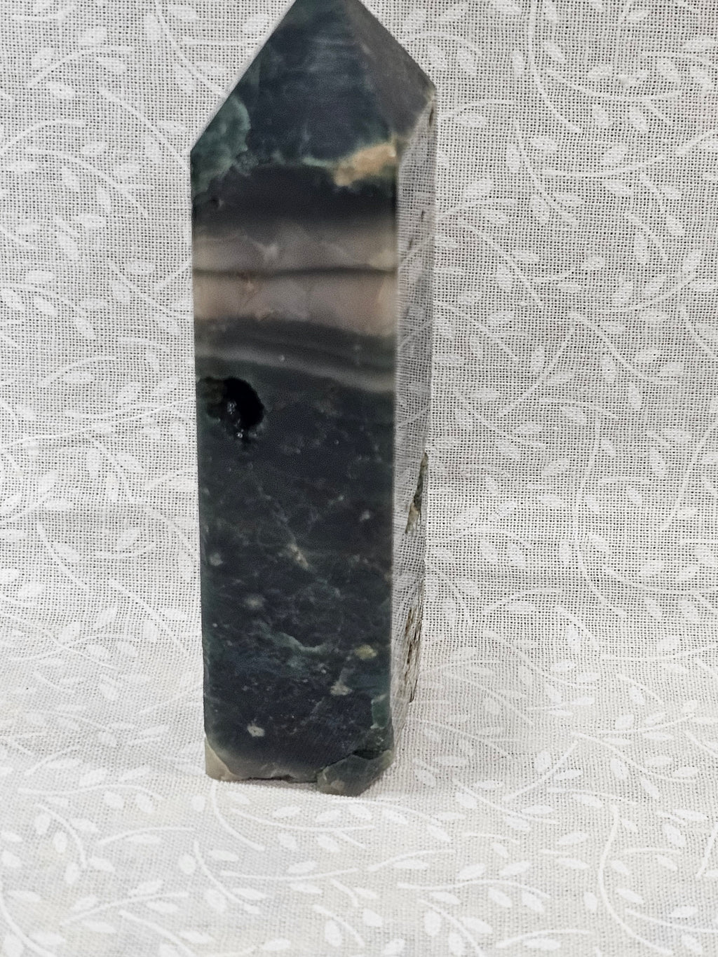 Moss Agate Crystal Tower