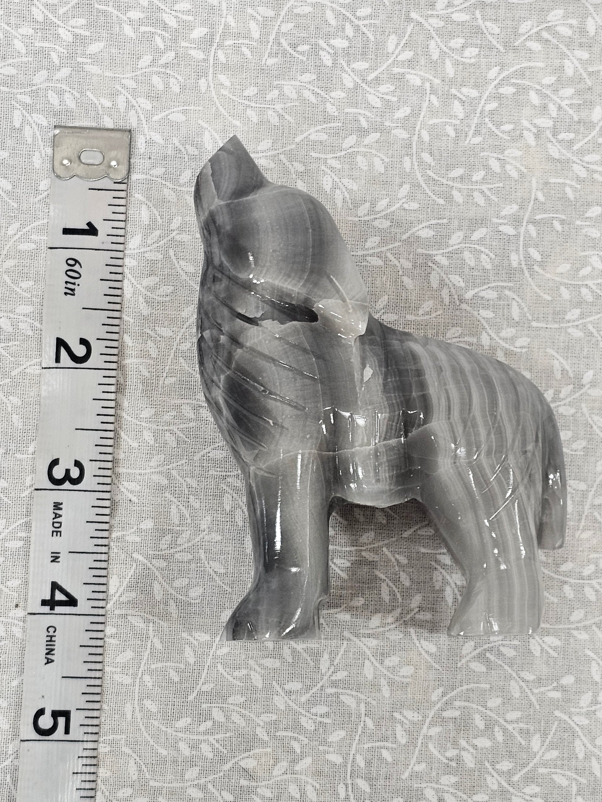 Banded Agate Crystal Wolf