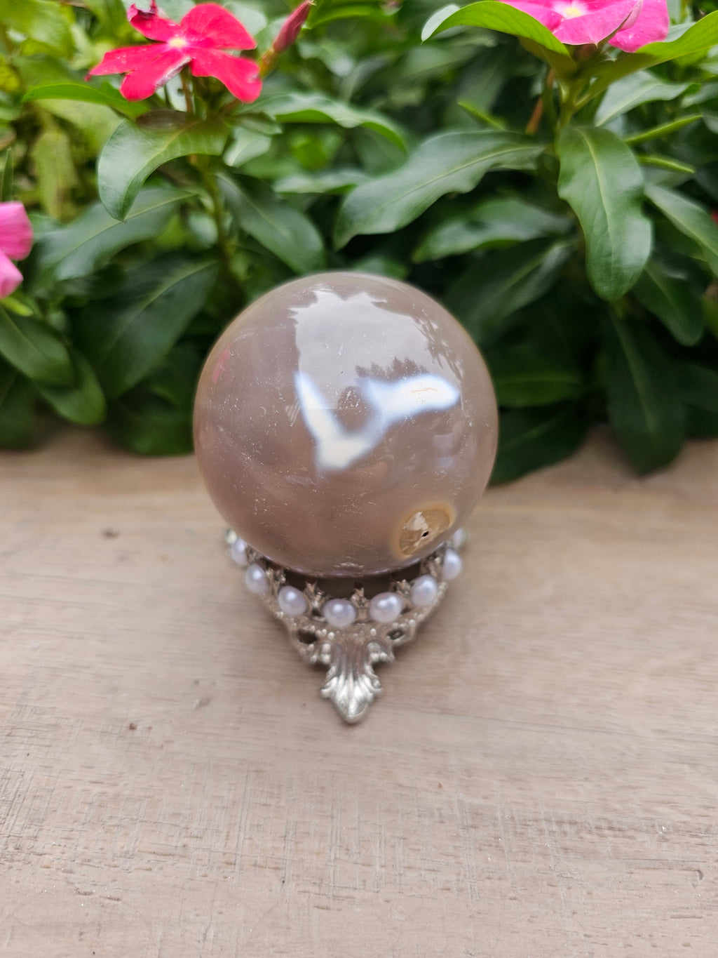 Natural Agate Crystal Sphere 60mm - Polished Gemstone Ball